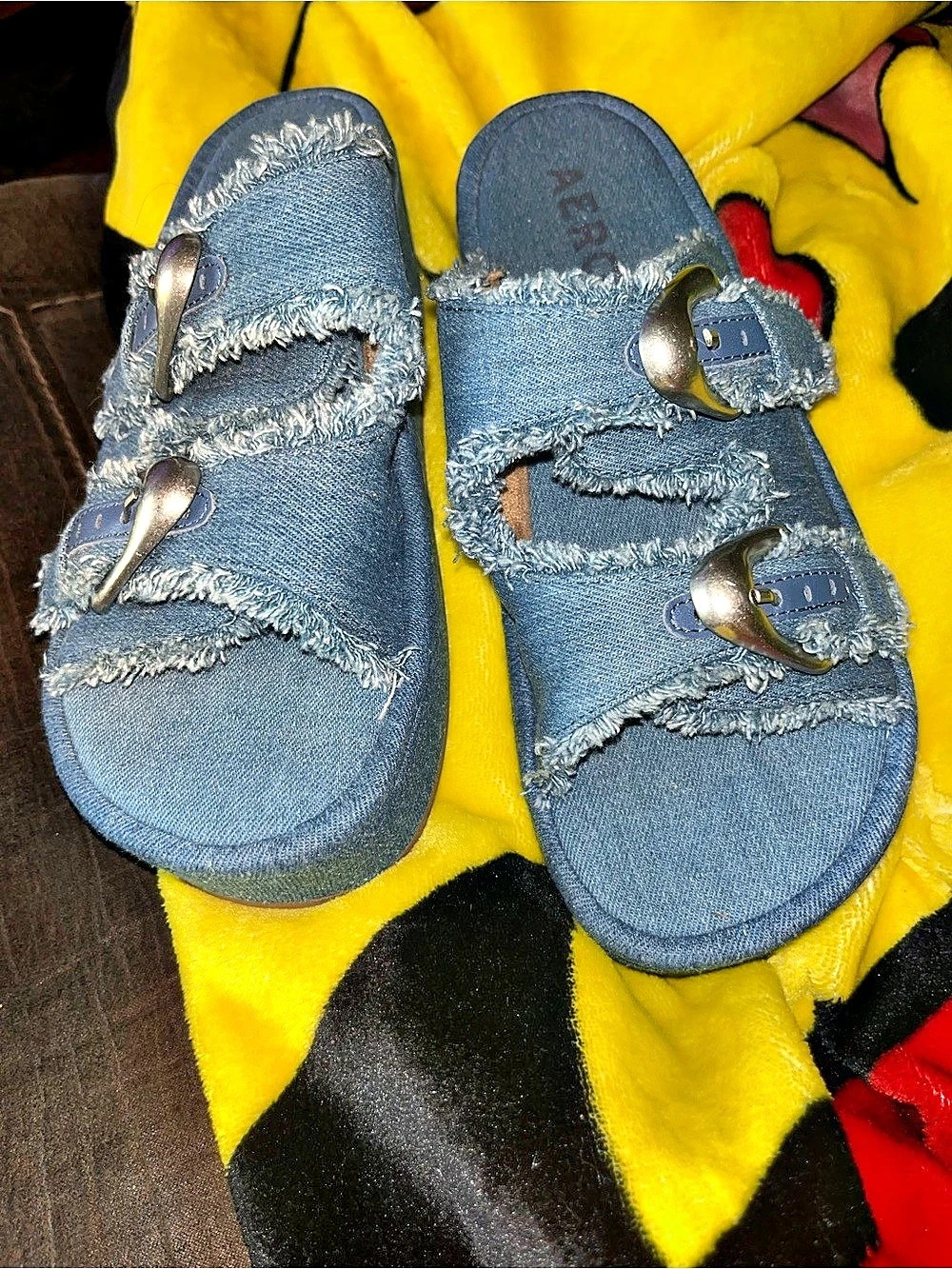 Aerosoles Faith Flatform Slide Sandal Blue